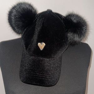 NWT Disney velour black hat
